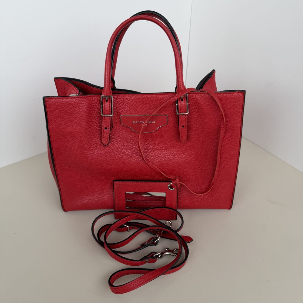 Balenciaga Papier A6 Zip Around Tote Bag – Vibrant Red Grained Calfskin